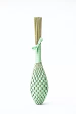 Lavender wand mint green silk