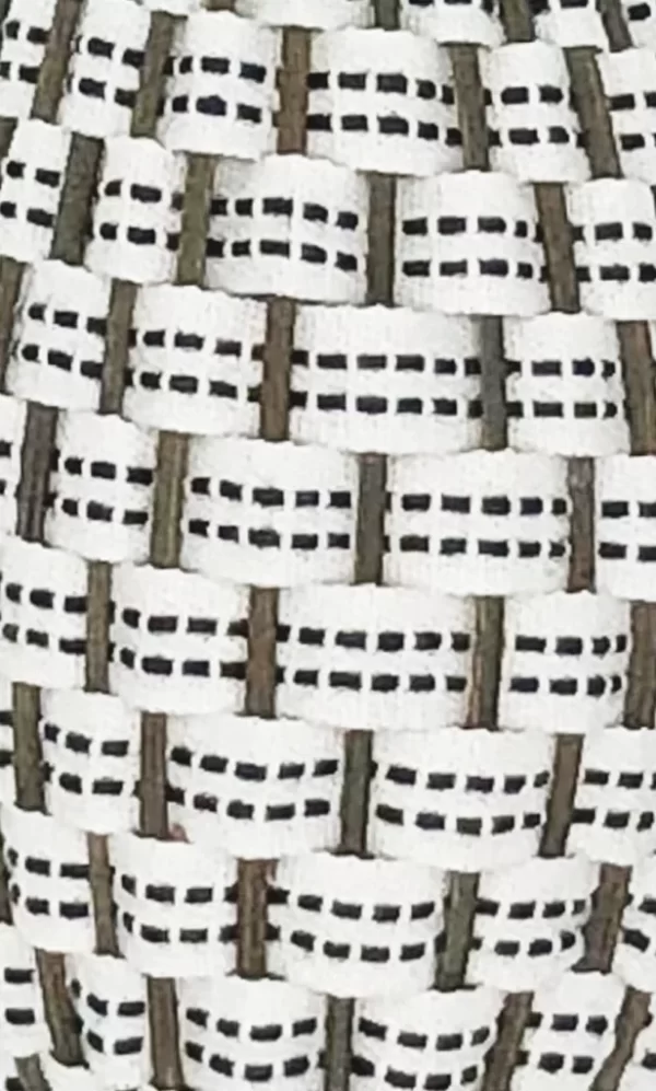 fuseau-coton-blanc-pointilles-noirs-1.jpg Lavender wand white dotted black - Image 2