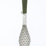 Fuseau de lavande coton - Blanc pointillés noirs