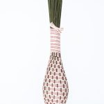 Fuseau de lavande coton - Blanc pointillés rouges