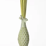 Fuseau de lavande coton - Chevrons vert