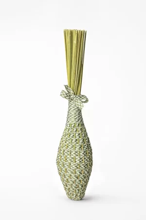 Fuseau de lavande coton - Chevrons vert