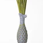 Fuseau de lavande coton - Chevrons bleu