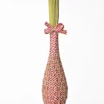 Fuseau de lavande coton - Chevrons rouge